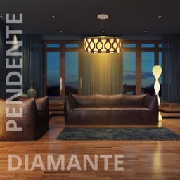 Lustre Pendente Madeira Ripado Diamante 30 Cm para Sala de Srtar Sala de Jantar Cor Freijó - 5