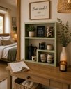 Ver imagem 4 de Prateleira Elegance Suspensa em Mdf Decorativa Sala Banheiro Verde