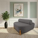 Ver imagem 1 de Sofá Sala Ilha Orgânico e 1 Poltrona 125cm Éden Pé Madeira Bouclê Grafite E03 - D’Rossi