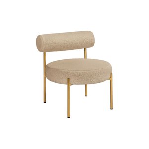 Poltrona Cadeira Lua Decorativa Versátil Bouclé - Zahav:bege