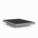 Ver imagem 1 de Cama Box Casal Osaka Flutuante Estilo Japonesa 138x188 Base Estofada Linho Cinza - Abmaza