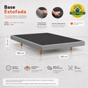 Ver imagem 4 de Cama Box Casal Osaka Flutuante Estilo Japonesa 138x188 Base Estofada Linho Cinza - Abmaza
