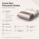 Ver imagem 3 de Cama Box Casal Osaka Flutuante Estilo Japonesa 138x188 Base Estofada Linho Cinza - Abmaza
