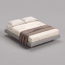 Ver mais imagens de Cama Box Casal Osaka Flutuante Estilo Japonesa 138x188 Base Estofada Linho Cinza - Abmaza