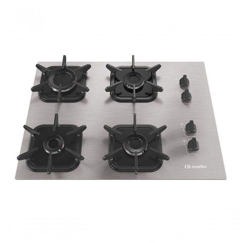Cooktop Mueller 4 Bocas de Alumínio com Queimador Ultra Chama Mcg4bk Bivolt