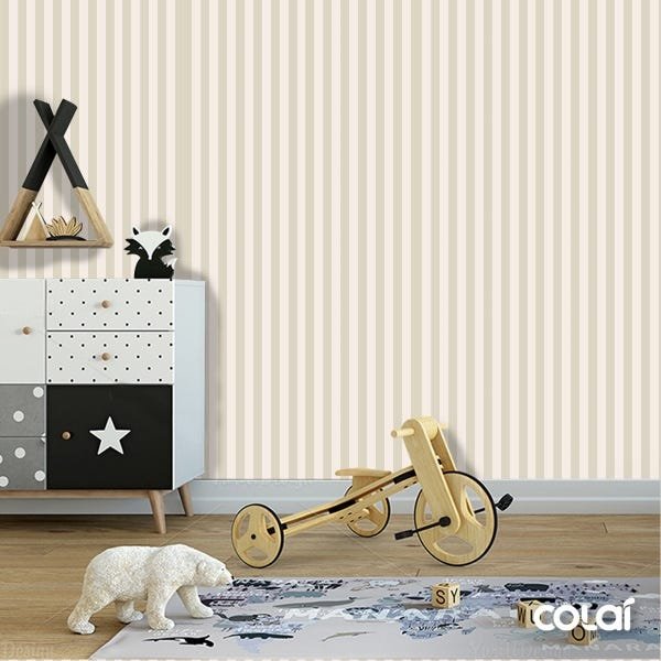 Papel De Parede Lavável Listrado Branco E Verde 18m - 6