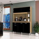 Ver imagem 1 de Cozinha Ambiente Kit Duda 120 Cm Damasco Preto – Poquema