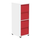 Ver imagem 1 de Armário de Arquivo Oficio 4 Gavetas Pandin 47cm Largura Aço Branco com Frente Gaveta Vermelha com