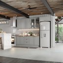 Ver imagem 6 de Cozinha Modulada 285cm com Vidro e Fechamento de Geladeira 10 Portas 3 Gavetas Americana Henn - Cinz