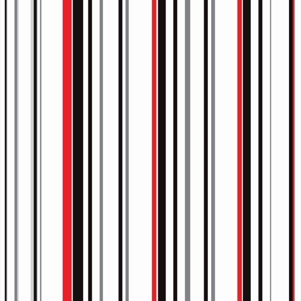 Papel De Parede Lavável Listrado Preto E Vermelho 18m - 1