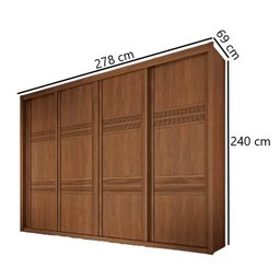 Guarda Roupa Palladio Gold Casal 4 Portas 8 Gavetas com Espelho Interno Bettio Cor Topázio - 3