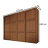 Guarda Roupa Palladio Gold Casal 4 Portas 8 Gavetas com Espelho Interno Bettio Cor Topázio - 3