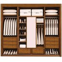 Ver imagem 2 de Guarda Roupa Palladio Gold Casal 4 Portas 8 Gavetas com Espelho Interno Bettio Cor Topázio