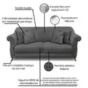 Ver imagem 5 de Kit Poltrona E Sofá 2 Lugares 1,60m Cinza Pés Castanho