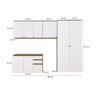 Lavanderia Modulada Kappesberg Celeste 5 Peças Nogueira/branco 280cm - 2