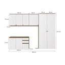 Ver imagem 2 de Lavanderia Modulada Kappesberg Celeste 5 Peças Nogueira/branco 280cm