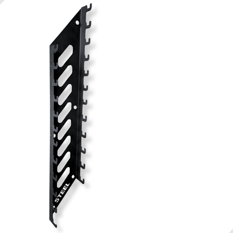 Suporte para Chave L Painel de Ferramentas Aço Resistente 12 Chaves Fixo de Parede Preto