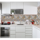 Ver imagem 7 de Papel de Parede Lavável Azulejo Português Marrom Pia Cozinha 3m