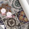 Papel de Parede Lavável Azulejo Português Marrom Pia Cozinha 3m - 2