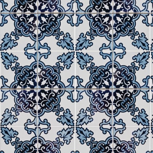 Papel de Parede Lavável Azulejo Ladrilho Português 18m - 1