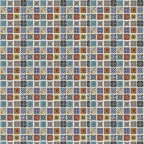 Papel de Parede Lavável Azulejo Português Colorido 18m - 6