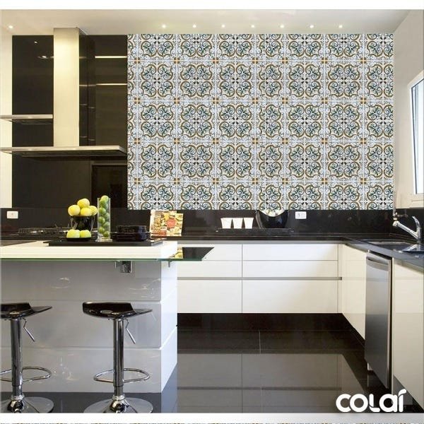 Papel de Parede Adesivo Lavável Azulejo Português 3D 15m - 2