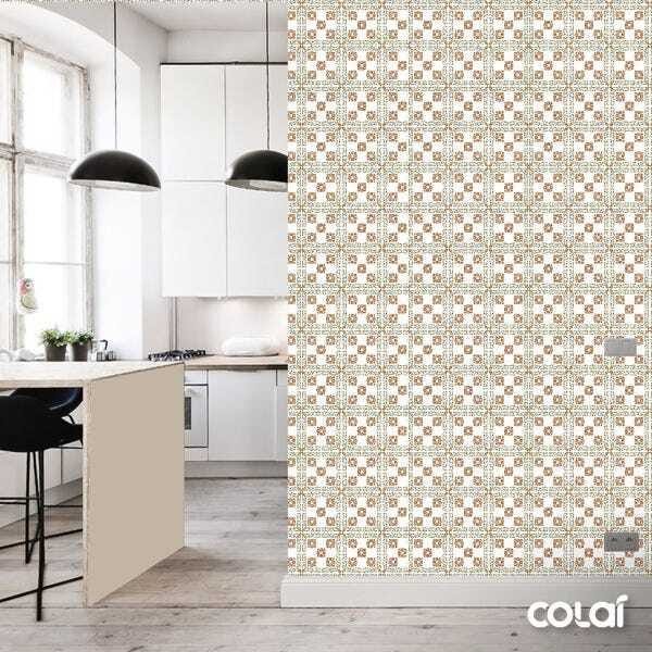 Papel de Parede Lavável Azulejo Ladrilho Hidráulico 15m - 3