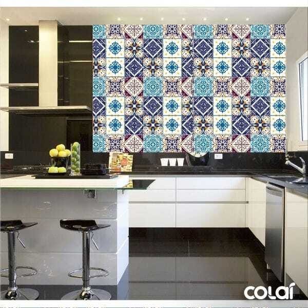 Papel de Parede Lavável Ladrilho Azulejo Português 15m - 2