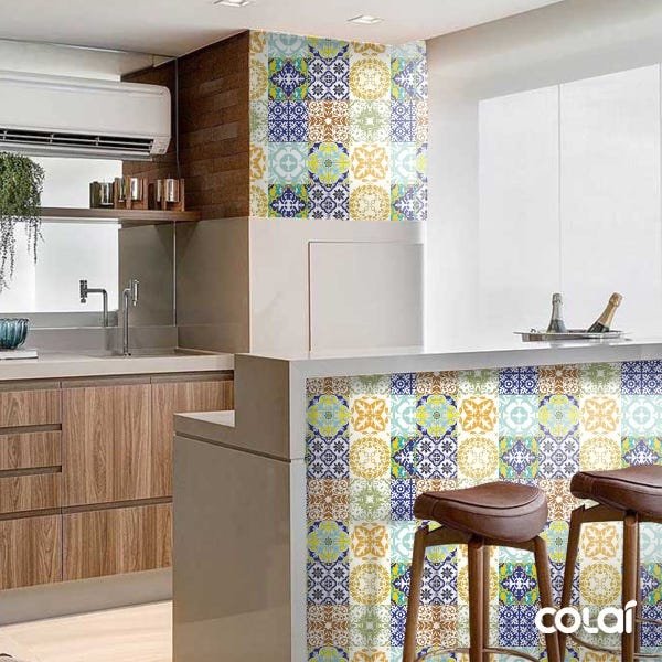 Papel de Parede Lavável Azulejo Português Vintage 15m - 4