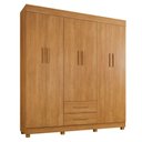 Ver imagem 1 de Guarda Roupa Leblon 6 Portas 2 Gavetas 7 Prateleiras Cinamomo