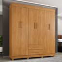 Ver imagem 2 de Guarda Roupa Leblon 6 Portas 2 Gavetas 7 Prateleiras Cinamomo