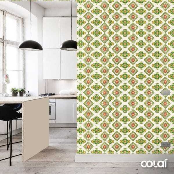 Papel de Parede Lavável Vidrado Português Vintage 12m - 3