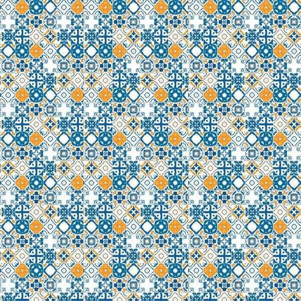 Papel de Parede Adesivo Lavável Vidrado Português Azul 12m - 6
