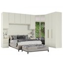 Ver imagem 1 de Quarto Modulado Casal Seletto 6 Peças com Closet Areia - Móveis Henn