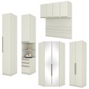 Ver imagem 3 de Quarto Modulado Casal Seletto 6 Peças com Closet Areia - Móveis Henn