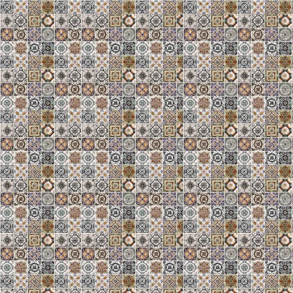 Papel de Parede Lavável Azulejo Português Marrom 12m - 6