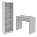 Ver imagem 2 de Conjunto Mesa com Estante de Livros para Escritório Branco