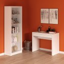 Ver imagem 1 de Conjunto Mesa com Estante de Livros para Escritório Branco