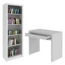 Ver imagem 3 de Conjunto Mesa com Estante de Livros para Escritório Branco
