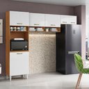 Ver imagem 1 de Cozinha Compacta Aurora com 6 Portas e 4 Nichos Cinamomo Branco Aramóveis