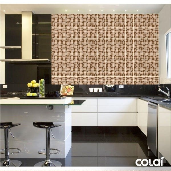 Papel de Parede Lavável Pastilhas Tons de Chocolate 12m - 2