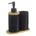 Ver imagem 4 de Conjunto Lavabo Banheiro 3 Peças Bambu Saboneteira Líquida