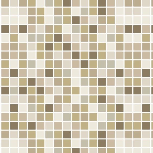 Papel de Parede Adesivo Lavável Pastilhas Tons de Bege 9m - 1