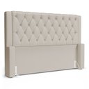 Ver imagem 1 de Cabeceira Atena para Cama Box Queen Size 160cm Capitonê com Frame Suede Bege Claro - Desk Design