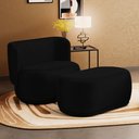 Ver imagem 2 de Namoradeira com Puff Orgânico Molly 02 Lugares Couríssimo Preto - Desk Design