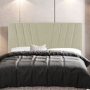 Ver imagem 2 de Cabeceira Cama Box Casal King Size Dublin 195cm Sintético Bege - Abmaza