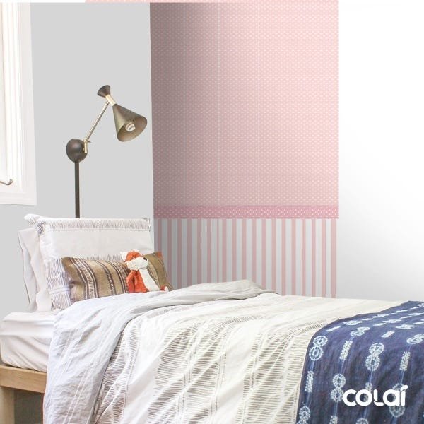Papel de Parede Lavável Bolas Brancas de Fundo Rosa 9m - 3