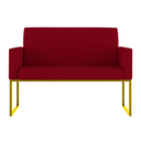 Ver imagem 2 de Sofá 2 Lugares para Recepção com Base de Ferro Reforçada Cor:vermelho