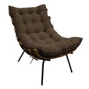 Ver imagem 2 de Kit 02 Poltronas e 02 Puffs Costela Base Fixa Suede - Doce Sonho Móveis - Marrom