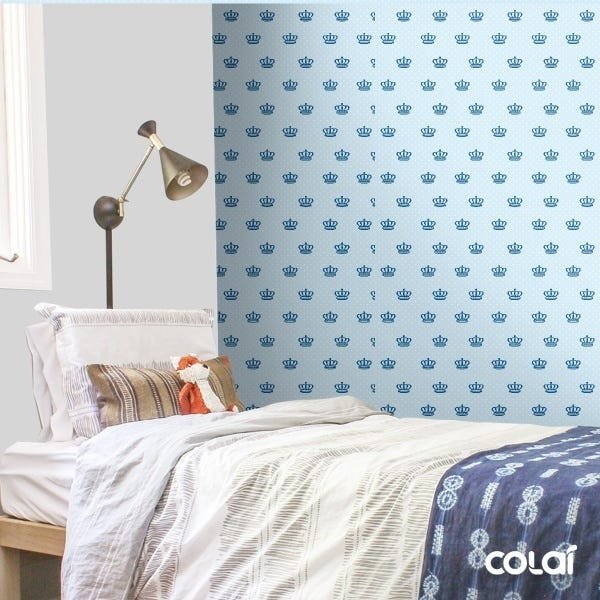 Papel de Parede Adesivo Lavável Tonsuras Azul Escuras 6m - 3